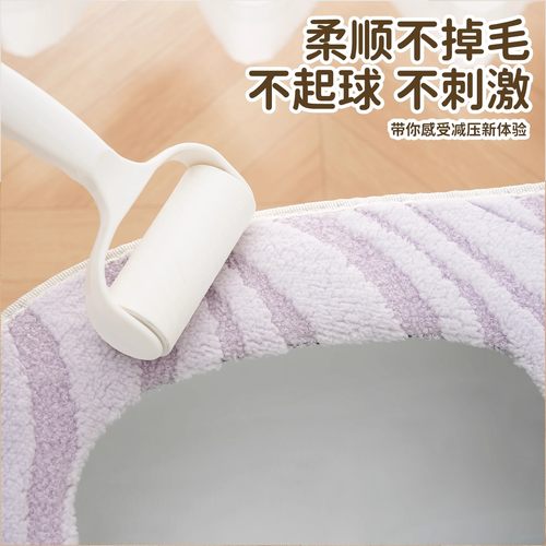卡通马桶垫冬季加厚保暖毛绒坐垫通用拉链可水洗带提手 - 图1