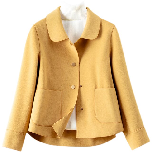 Double-sided wool short silhouette for women casual and versatile