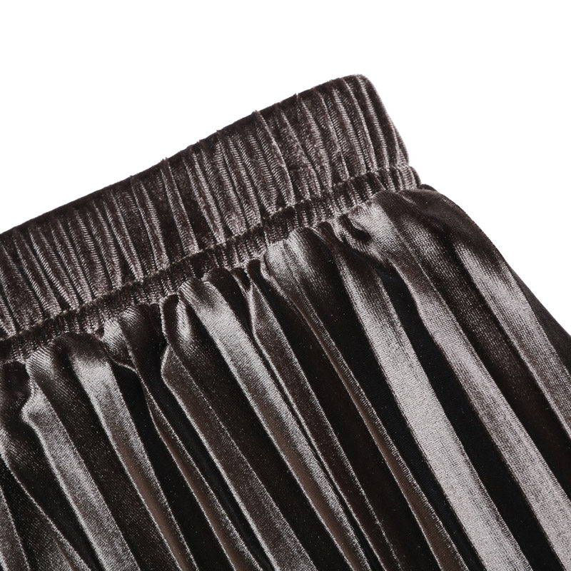 金丝绒秋冬2020新款中长款子半身裙 简蜜缇半身裙