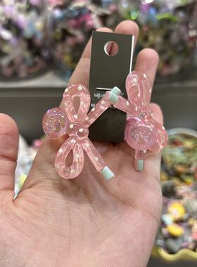 韩国bebeprince彩色撞色小波点蝴蝶结绕绕发绳发圈