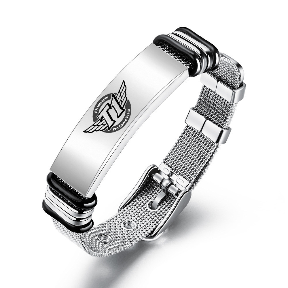 英雄联盟手链新款英雄联盟LOL游戏周边手链skt粉丝手环faker黑硅胶防水 可调节