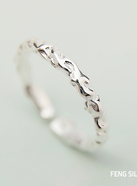 蹦迪情侣日韩潮人小清新刻字戒指