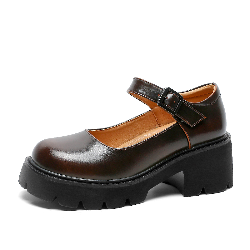 湘湘角色玛丽珍鞋女日系真皮2021新款厚底百搭女鞋蝴蝶结jk小皮鞋 - 图3