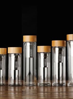 Stainless Steel Double Wall Glass Water Bottle Filters Bambo