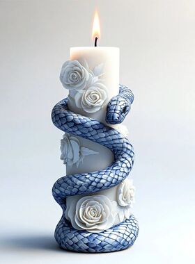 Flower Snake Pillar Candle Molds Silicone Mold DIY Cylindric