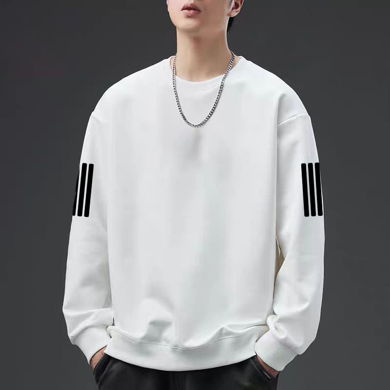 春秋款休闲上衣服男士圆领卫衣美式长袖打底衫宽松百搭大码男装T