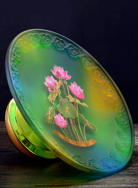 供佛琉璃莲花果盘招财进宝供盘