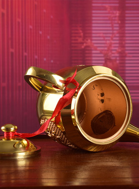 黄铜茶壶复古黄铜元宝茶壶