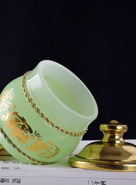 有源黄铜/琉璃供佛心经圣水杯