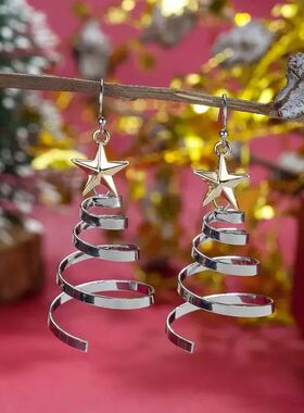New Rotating Christmas Tree Earrings, 2024 Fashionable Simpl