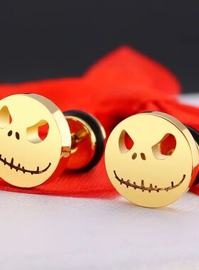 Fashion Titanium Round Cake Stud Earrings For Men Women Hall
