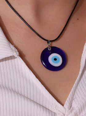 Water Droplet Heart Star Round Glass Colorful Evil Eye Penda