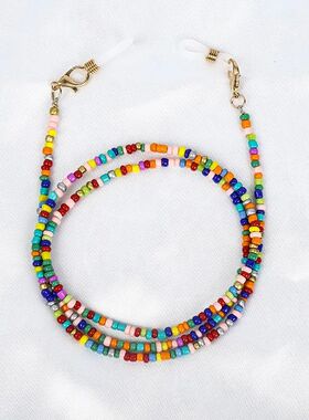 Bohemian Colored Glasses Cha Mask Strap Beaded Women Face Ma