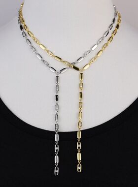 High Quality Geometric 5A CZ Tennis Chain Long Y Lariat Neck