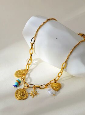 EILIECK 316L Stainless Steel Sun Heart Flower Pendant Neckla
