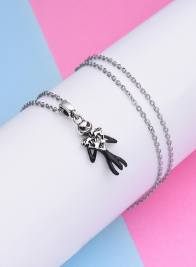 Harong New Nightmare Before Christmas Necklaces Black Enamel