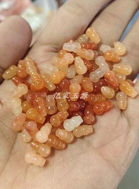 天然金丝玉A货小葫芦玉珠子