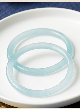 天青冻少女款玉石冰种细圆条