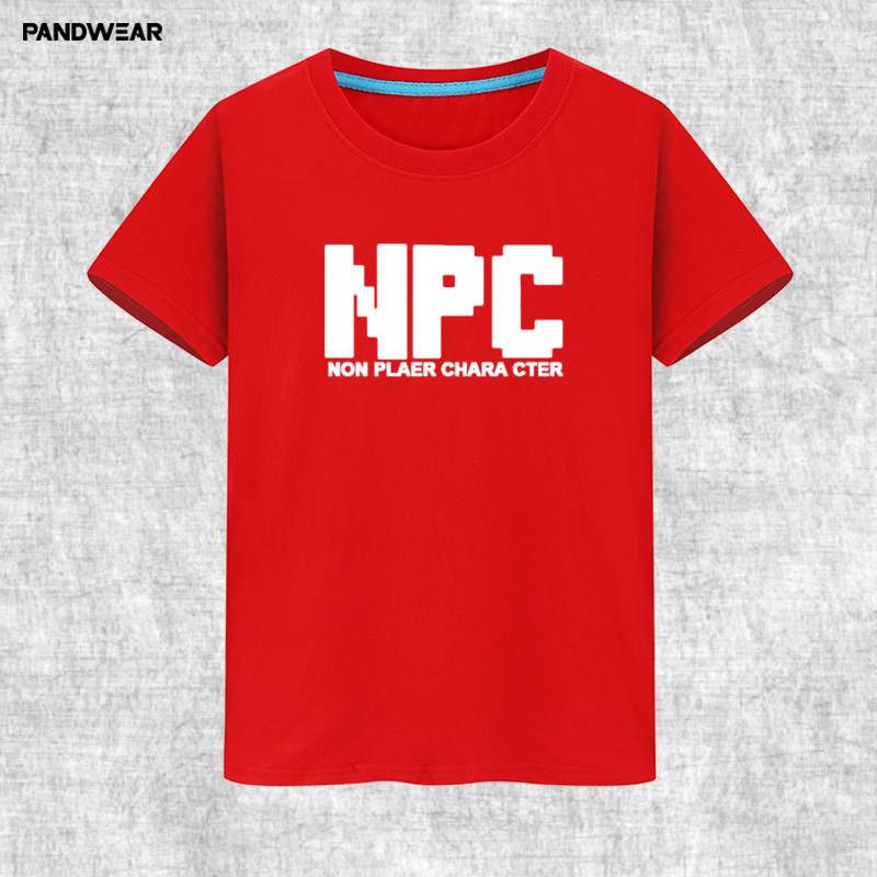 攀威NPC道具合成创意游戏周边纯棉宅短袖T恤男女情侣男士大码学生 - 图1