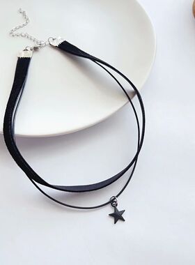 Simple personalized black velvet strap choker neck strap Dou