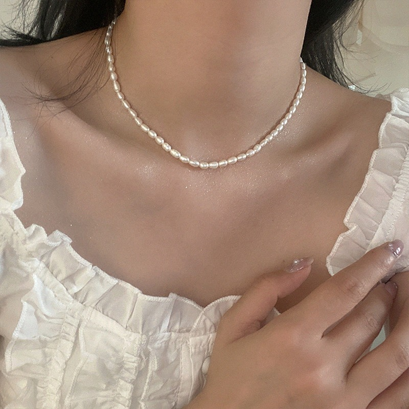 Minar Multiple French Natural Freshwater Pearl Necklace for - 图1