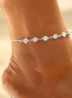 Rhinestone Chain Women's Anklets Silver Color/Gold Color Lux