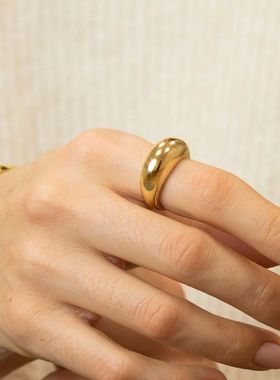 Simple Stainless Steel Rings for Women Arc Rings Jewellery C