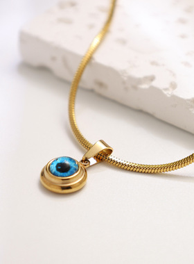 Angel's Eye Titanium Steel Necklace Men's Gold-plated Delica