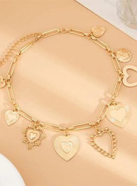 Punk Big Heart Pendant Necklace for Women 2024 Fashion Goth