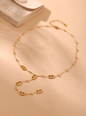 NivoraLong Chain Stainless Steel Necklacs For Women PVD Real
