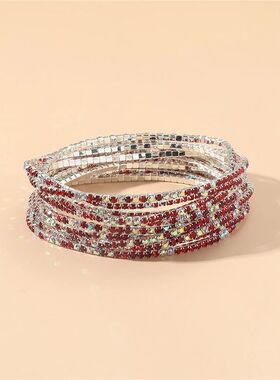 5Pcs/Lot Elastic Crystal Bracelets 2mm Charming Gold Color C