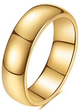2 4 6 8mm Smooth Plain Ring Stainless Steel 18k Gold Couple