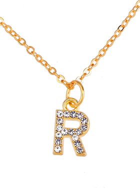 Kpop Shining A-Z Letter Pendant Charm Necklace 26 Initial Al