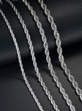 3-5MMClassic Twisted Rope Chain Necklace Stainless Steel Nev
