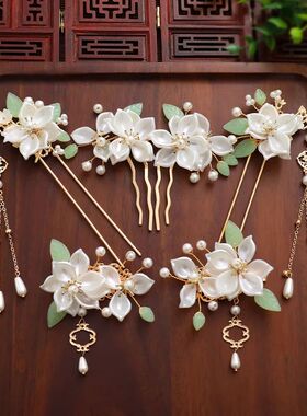 Chinese Hanfu Hairp Vintage Hair Accessories Long Tassel Flo