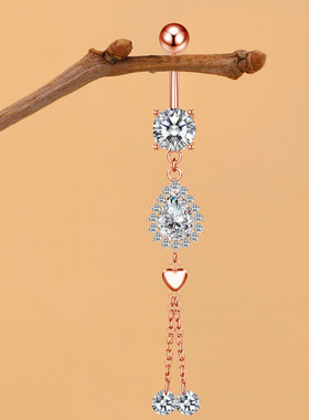Copper Inlaid Zircon Water Droplets Online Chain Long Belly