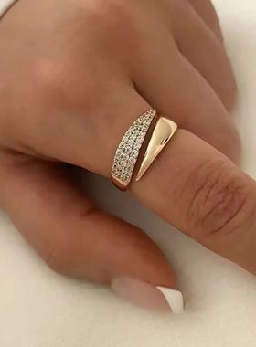 18 K Gold Plated Sun Rings for Women Natural Stone Inlaid in