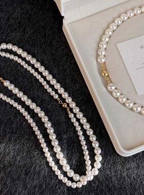 Fashion White  Imitation Pearl Magnet Round Buckle Beadeds N