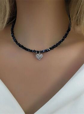 Fashion Vintage Sexy Zircon Heart Pendant Necklace For Women