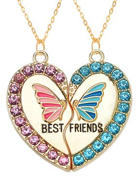 Peixin 2Pcs Colorful Enamel Rainbow Unicorn Butterfly Heart