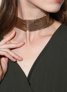 Punk Hot Chick Choker Clavicle Chain Exaggerated Metal Sequi