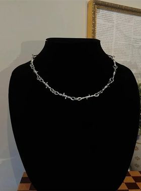 Y2K Barb Wire Choker Chain - Thornedpunk chain - Gothic y2k