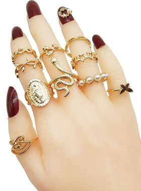 30pc/Lot Gold Color Finger Rings For Girls New Love Snake An