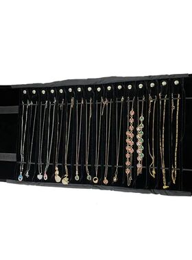 Portable Velvet Travel Jewelry Case Roll Bag Organizer for N