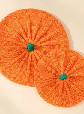 Pumpkin Beret Hat Halloween Thanksgiving Autumn and Winter P