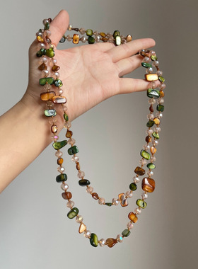 Necklace Bohemian Color Shell Beaded Double Layer Necklace V
