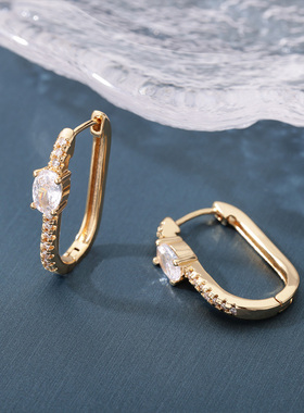 Stainless Steel Square Circle Earrings For Women 2023 Gold P
