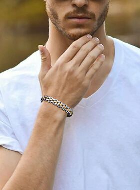 Vnox Thick Masculine Wtach Band Link Bracelets for Men, 11mm