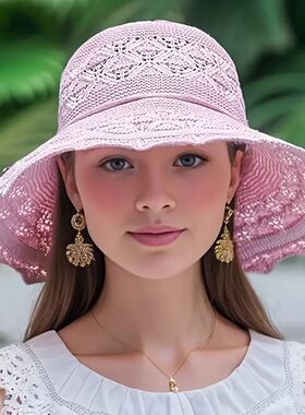 version new straw hat summer sun hat sun protection wave sun
