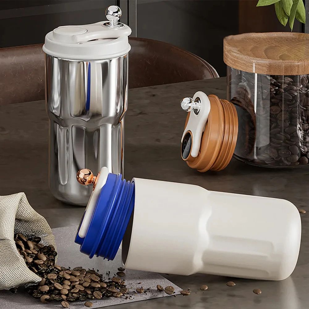 Smart Thermos Bottle Water Digital LED Temperature Coffee Mu-图0